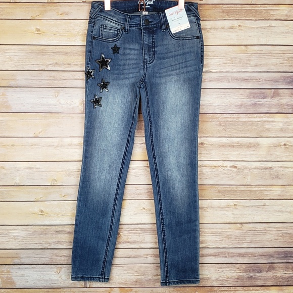 Cat & Jack Other - Cat & Jack Super Skinny Sequin Stars Jeans Sz 10